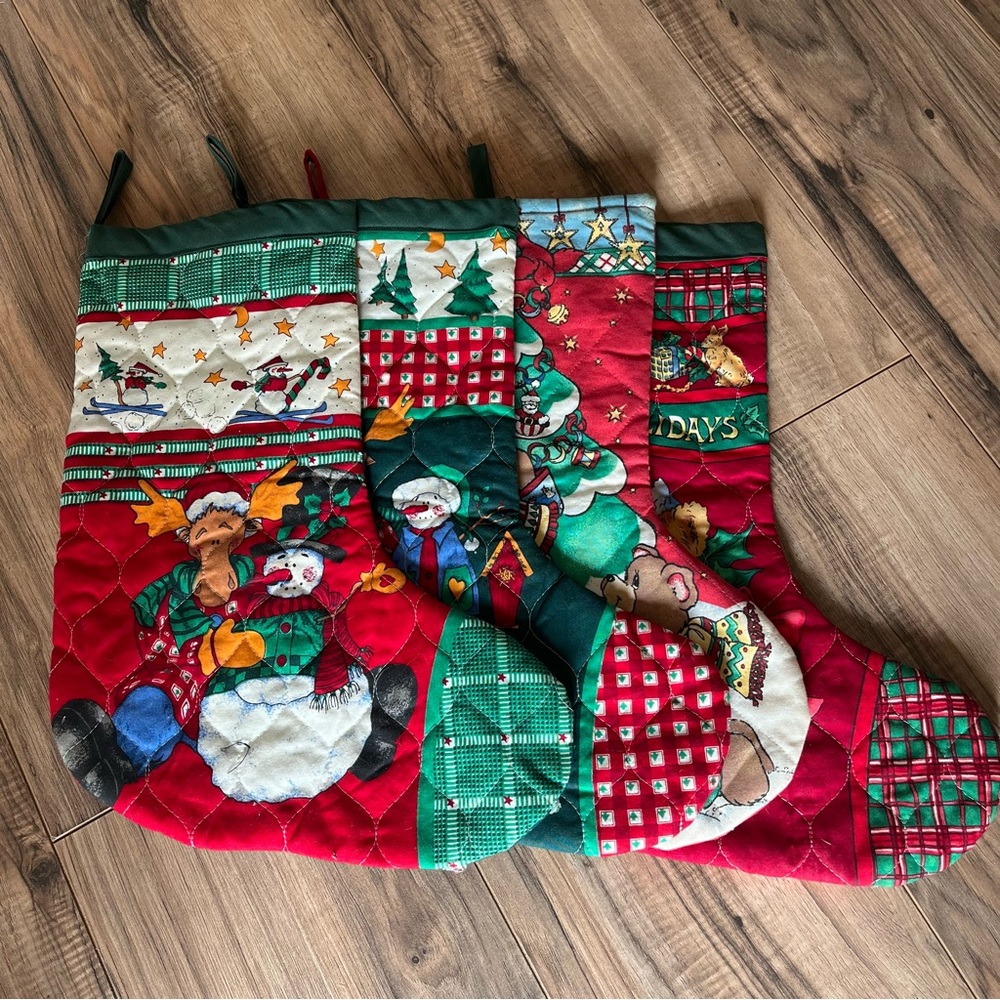 Vibrant Christmas Stockings Set